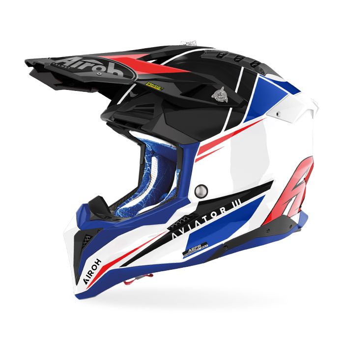 Airoh Helmet Aviator 3 Push Blue/Red