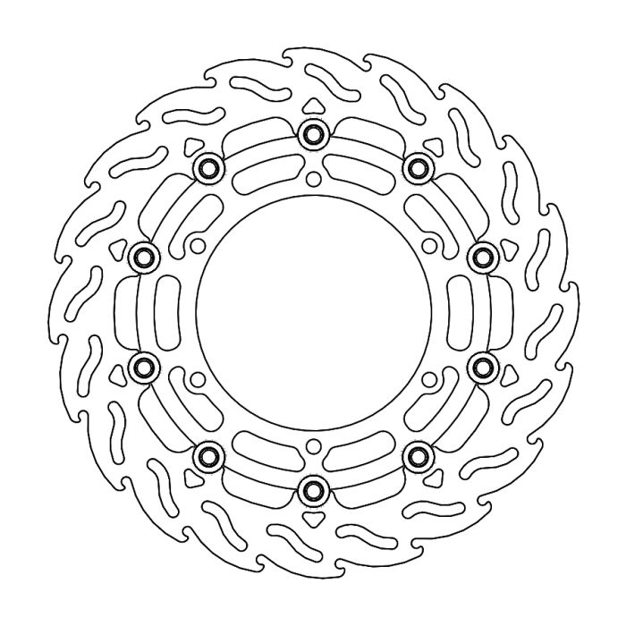 MMT Flame front disc right Yamaha: YZF R1-R6, V-Max