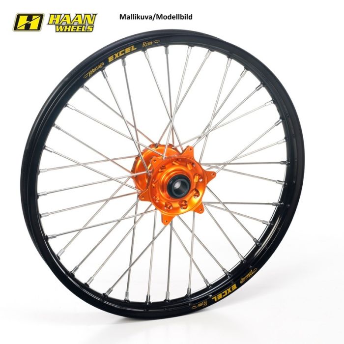 Haan Wh F. fits for KTM 15-.. 21-1,60 Black Rim-Orang Hub