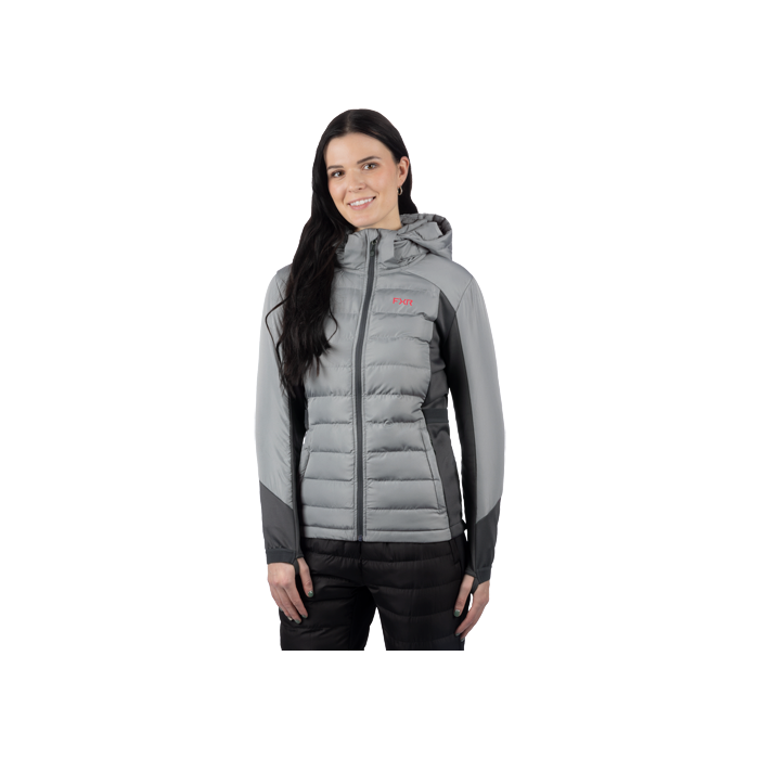 FXR Women Phoenix Quilted Hoodie 24 Grey/Charcoal