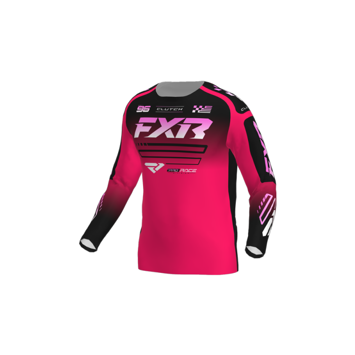 FXR Yth Clutch Pro MX Jersey 26 Razz/Black/Pink
