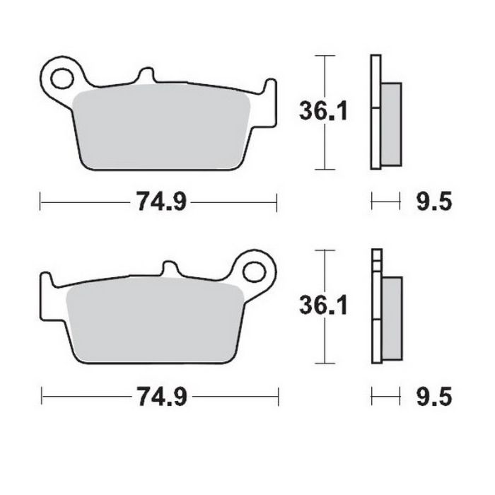 MMT Brake Pad Rear CR87-01 KX95-.. RM96-.. YZ+F98-02 TM 01-.