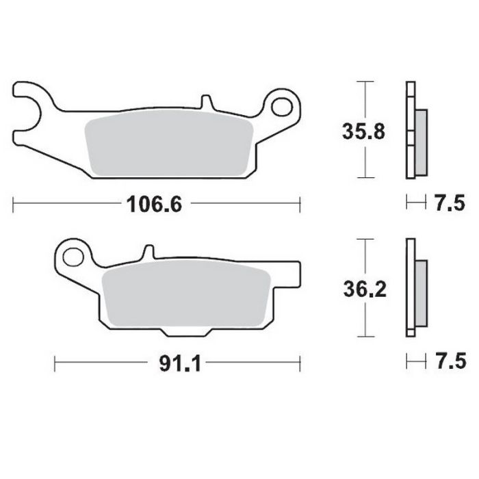 MMT Brake Pad Front YFM700 Grizzly 'Right'