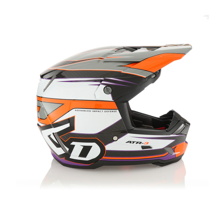 6D Helmet ATR-3 Hyper Gloss Neon Orange Purple