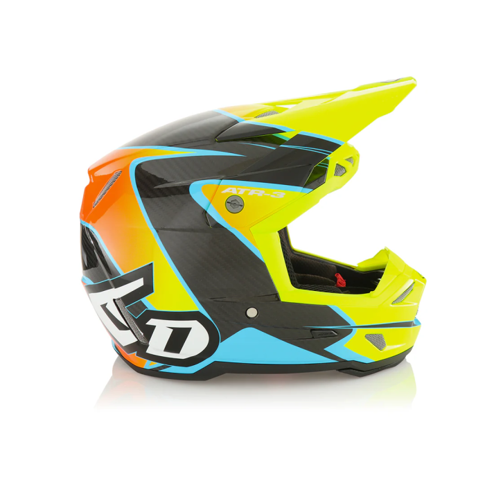 6D Helmet ATR-3 Wave Gloss Cyan Neon Orange Yellow
