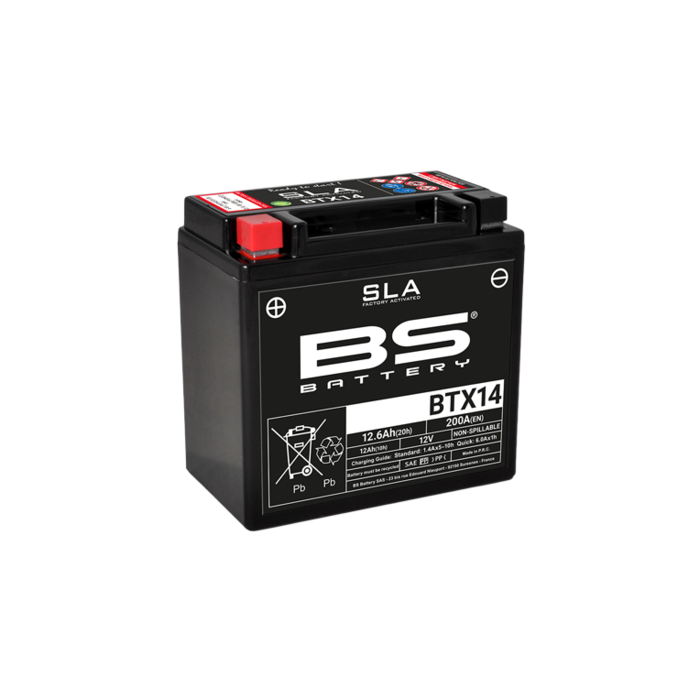 BS Battery BTX14 (FA) SLA - Sealed & Activated (4)