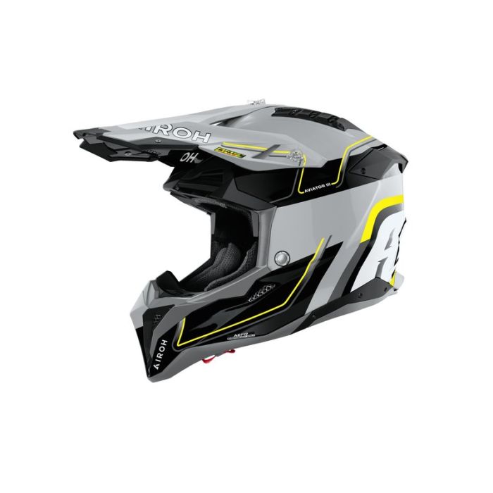 Airoh Helmet Aviator 3 Leader Grey/Black/Yellow