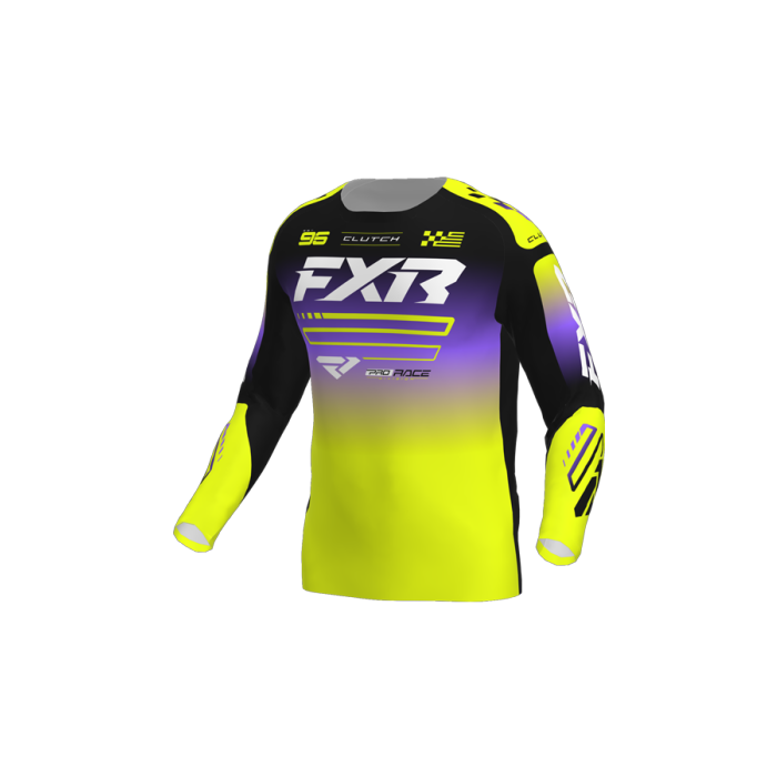 FXR Kids Clutch MX Jersey 26 Hivis/Black/Purple