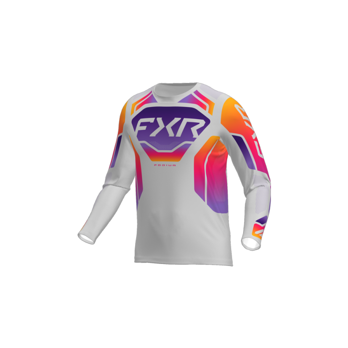 FXR Podium Relay MX Jersey 26 Grey/Purple/Tang