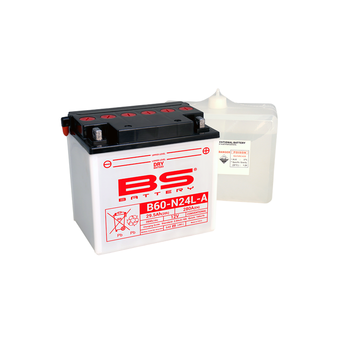 BS Battery  B60-N24L-A (cp) Conventional, Dry char