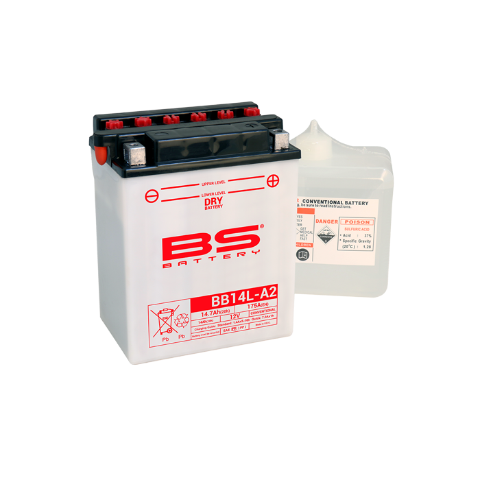 BS Battery  BB14L-A2 (cp) Conventional, Dry charge
