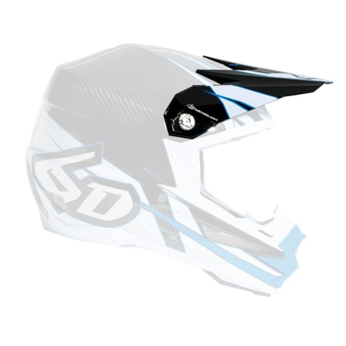 6D Visor Carbon - Electric Blue/White v2 
