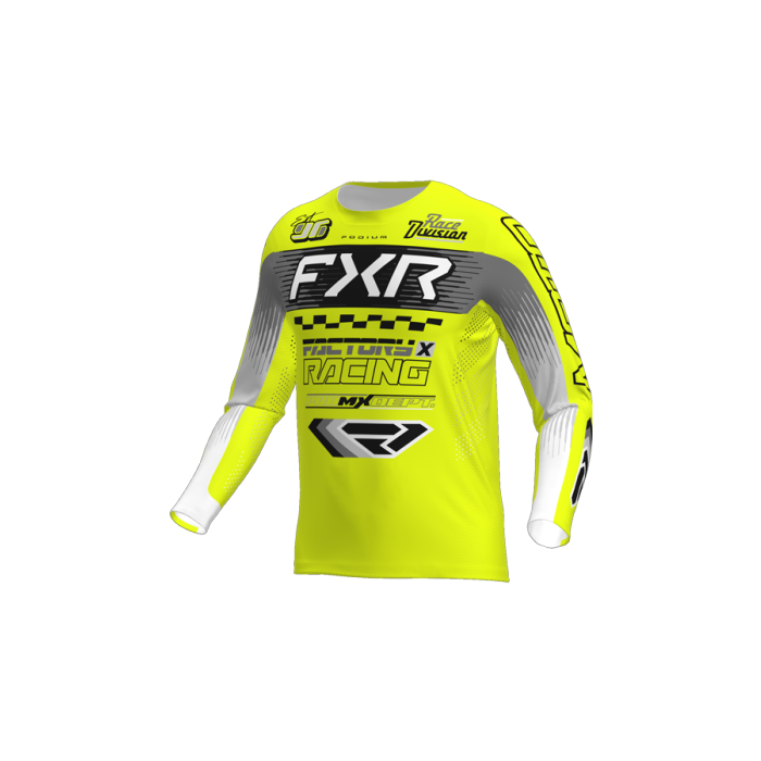 FXR Yth Podium MX Jersey 26 Hivis/Black/Grey