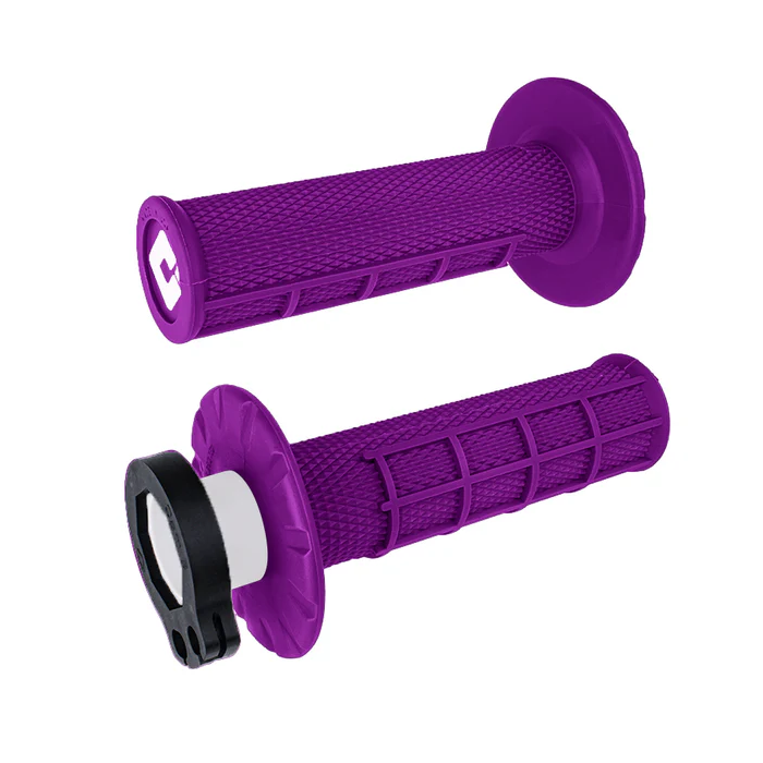 ODI Half-Waffle MX Lock-On Grip Set - Purple