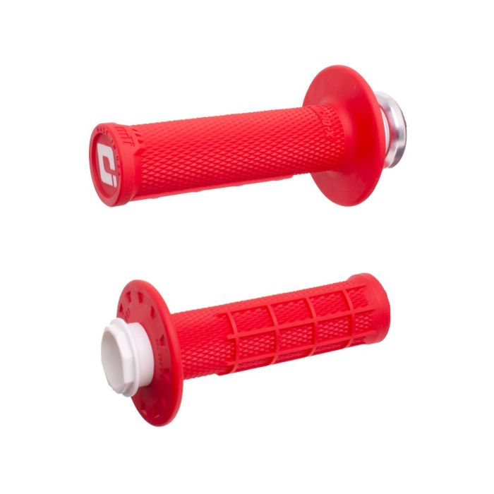 ODI Micro-X Half-Waffle Lock-On Grip Set - Red/Black