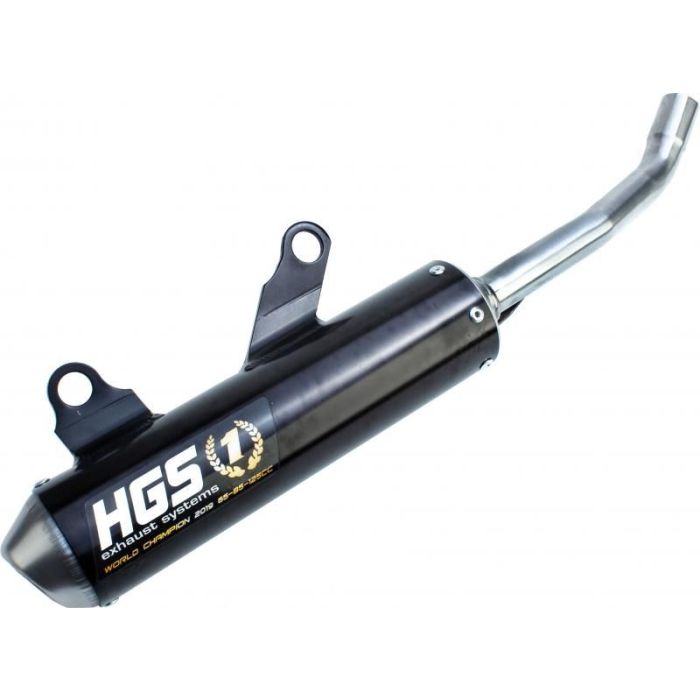 HGS Silencer 2T YZ125 02-.. XX125 21-.. Black - Steel Cap