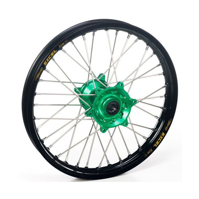 Haan Wheels Rear KX+F 03-.. 19-2,15 Black Rim - Green Hub