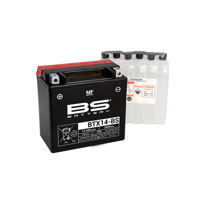 BS Battery  BTX14-BS MF (cp) Maintenance Free