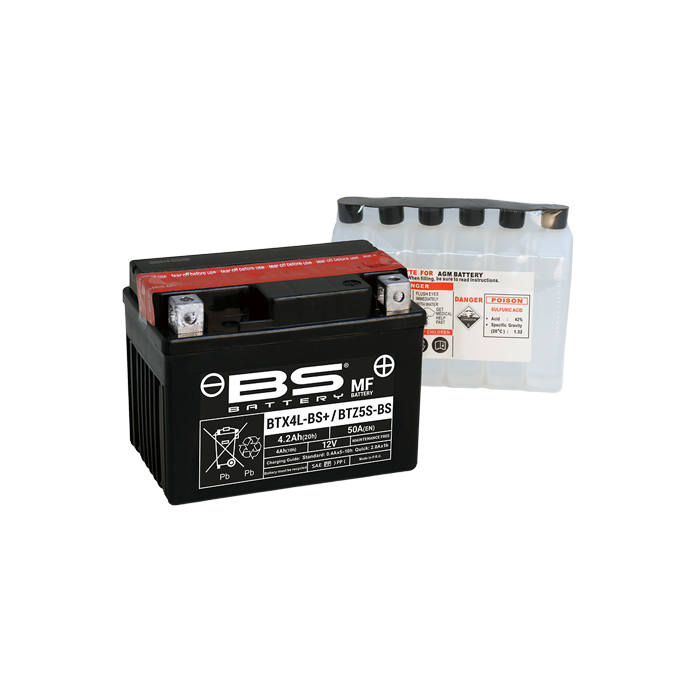 BS Battery  BTX4L-BS+ MF (cp) Maintenance Free