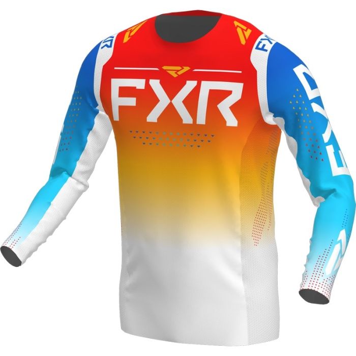 FXR Yth Pro-Stretch MX Jersey Blue/Tangerine