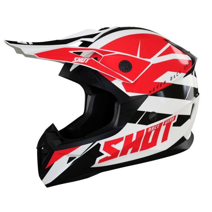 SHOT Helmet Pulse Revenge White Red Black Glossy