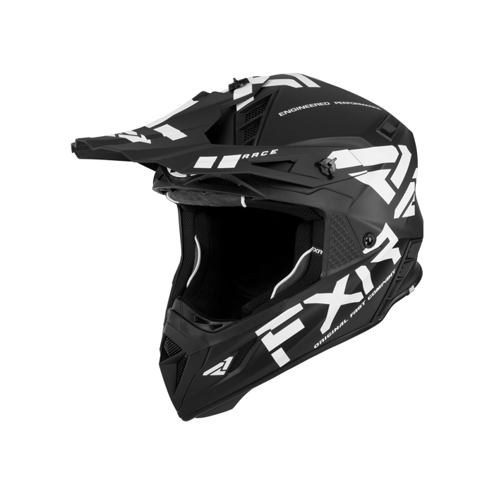 FXR Helium Race Div Helmet w/D-Ring Black/White