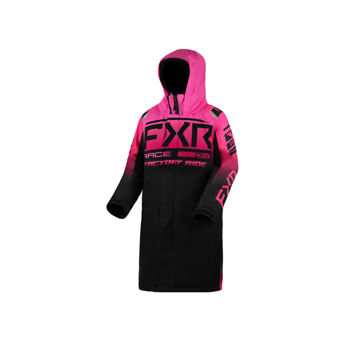 FXR Yth Warm-Up Coat Black/E Pink Fade