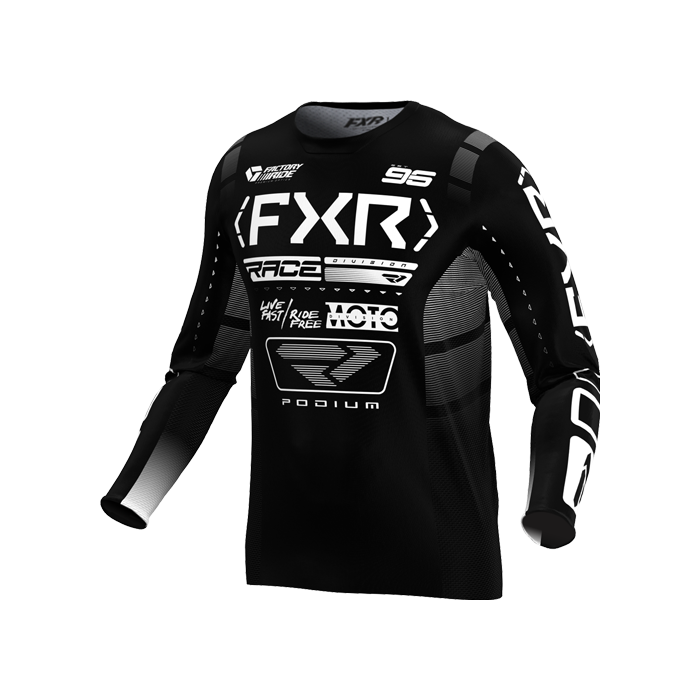 FXR PODIUM MX JERSEY 25 BLACK/WHITE