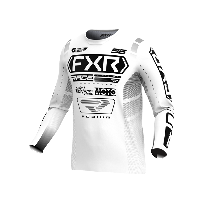 FXR PODIUM MX JERSEY 25 WHITE/BLACK