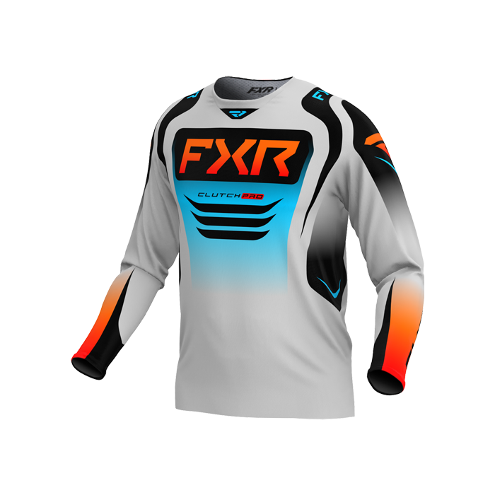 FXR CLUTCH PRO MX JERSEY 25 GREY/SKY/ORANGE