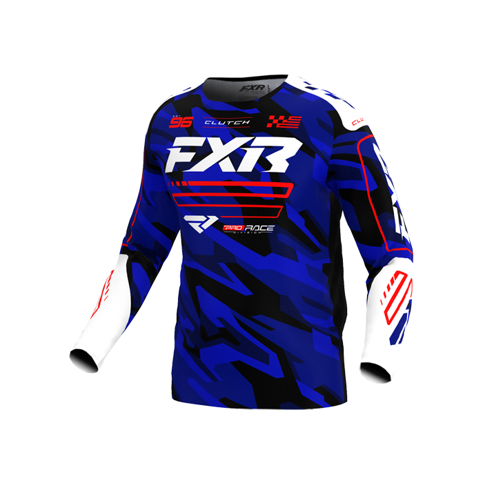 FXR KIDS CLUTCH MX JERSEY 25 BLUE CAMO/RED