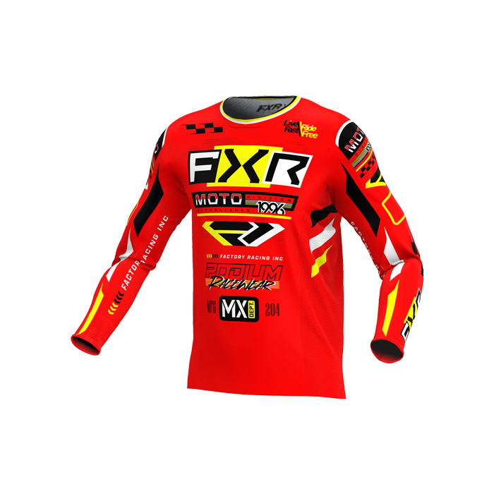 FXR PODIUM GLADIATOR MX JERSEY 25 RED/BLACK/YELLOW