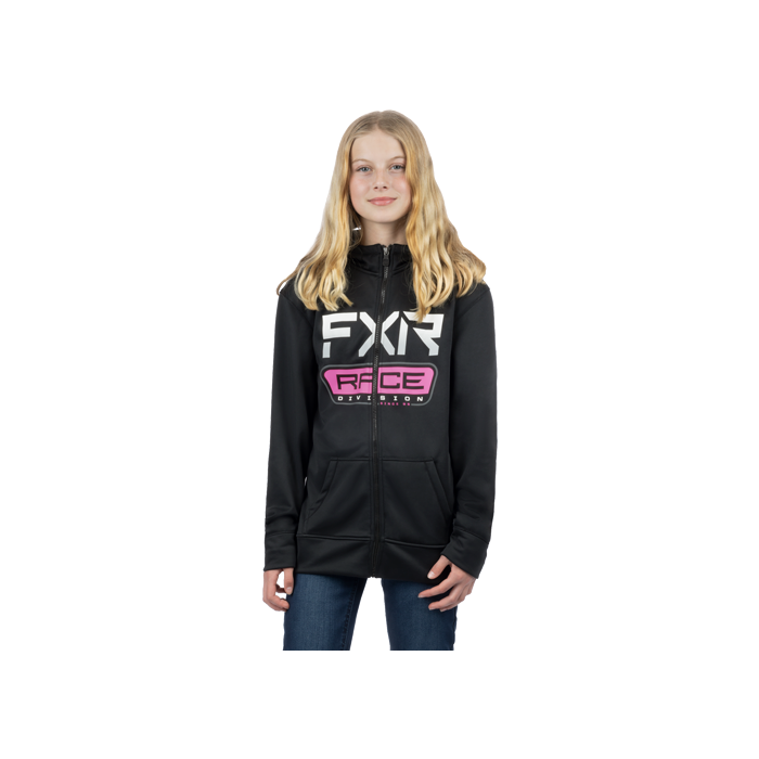 FXR Yth Race Div. Tech Hoodie 24 BK/E Pink