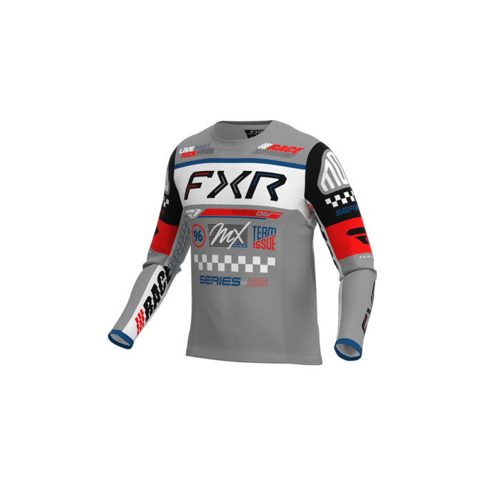 FXR Yth Podium Gladiator MX Jersey 26.5 Grey/White/Black