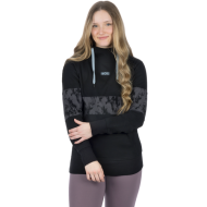 FXR Women Stripe Po Hoodie 24 Black/Asphalt Fiber