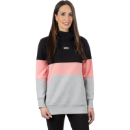 FXR Women Stripe Po Hoodie 24 BK/Muted Melon