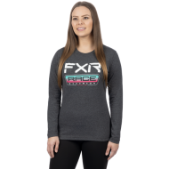 FXR Women Race Division Prem Longsleeve 24 CharcoalHthr/Mint-Raz