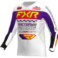 FXR Yth Podium MX Jersey 26 White/Purple/Red