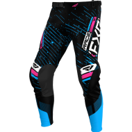 FXR YTH PODIUM MX PANT 25 BLACK/CYAN/PINK