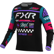 FXR Podium Gladiator MX Jersey 26.5 Black/Coral/Teal