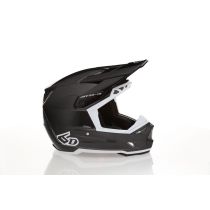 6D Helmets ATR-3 Solid Gloss Black White FIM