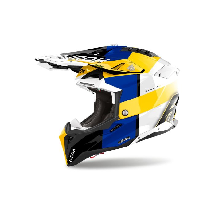 Airoh Helmet Aviator 3 Monarch Blue/Yellow Gloss, XXL