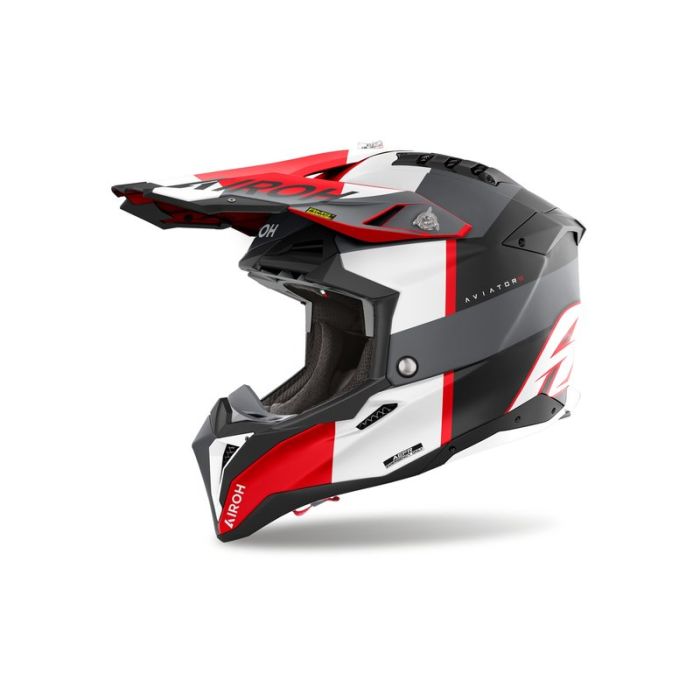 Airoh Helmet Aviator 3 Monarch Grey/Red Matt
