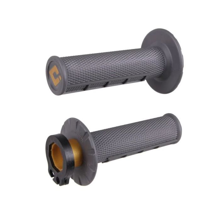 ODI Half-Waffle MX Lock-On Grip Set Graphite