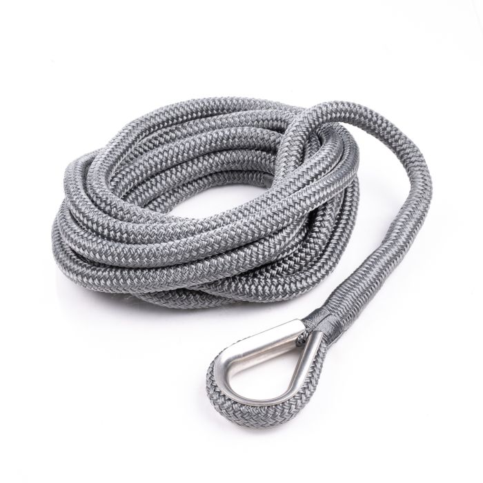 Qvarken Mooring Rope Dockline with thimble 16mm 6m grey