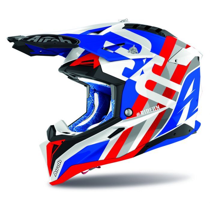 Airoh Helmet Aviator 3 Rainbow Blue/Red Gloss