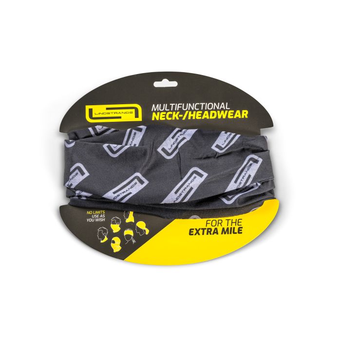 Lindstrands neck warmer Neck tube L Black/grey
