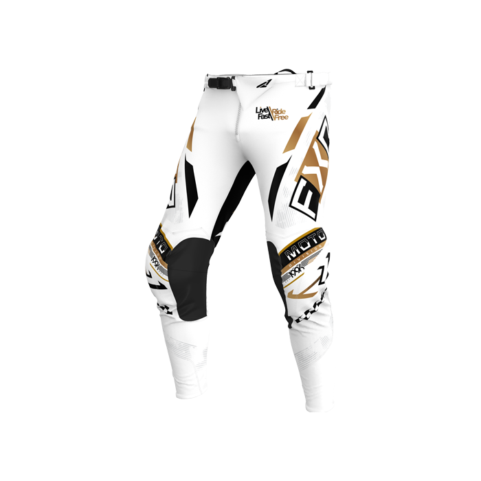 FXR YTH PODIUM GLADIATOR MX PANT 25 WH/BK/GOLD
