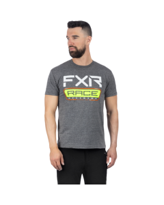 FXR M Race Division Prem Shirt 24 Charcoal Heather/Hi Vis