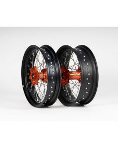 Sixty5 KTM Supermoto Black/Or wheel set 3.5-17/5.0-17